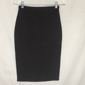 Black Pencil Skirt With Front Slit Size S